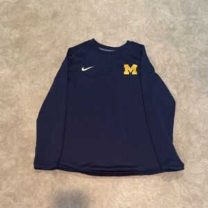 Nike Kids Navy and Yellow Long Sleeve Tee
